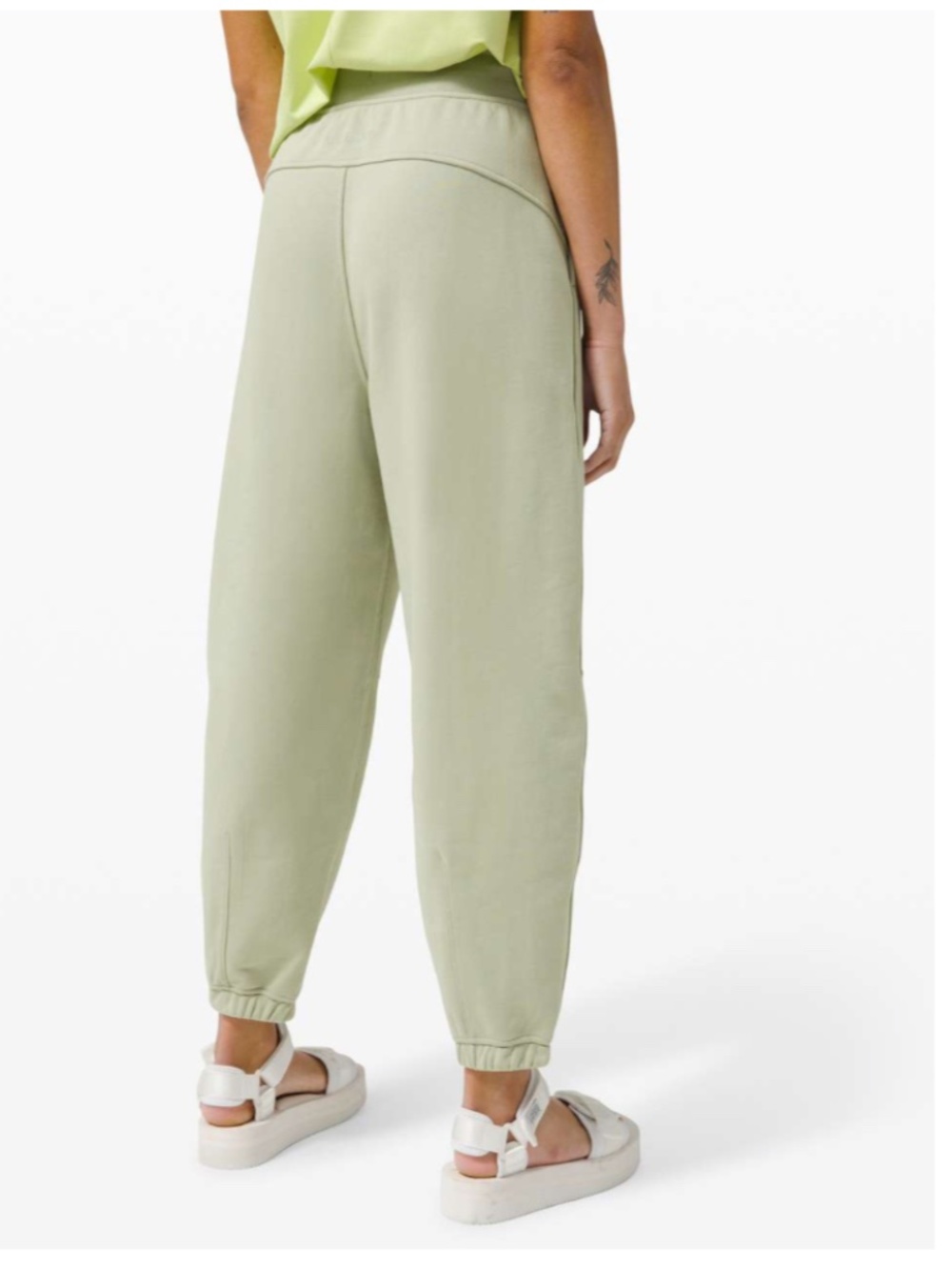 Lululemon Relaxed Fit French Terry Jogger Green Fern Size 8 - Picture 2 of 8